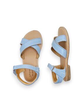 Jumping Beans Light Blue Girls Scalloped Strap Sandals Size 11